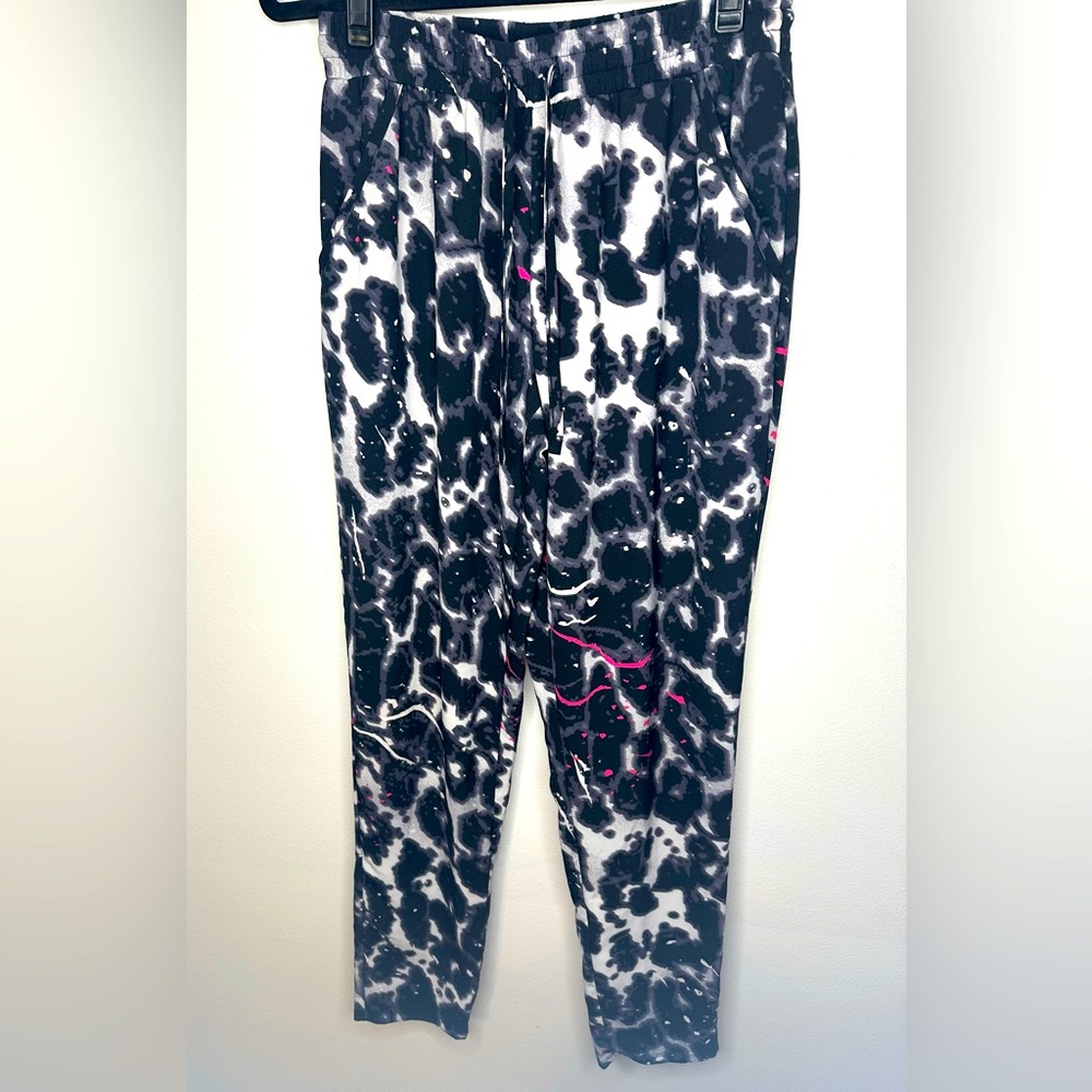 Nicki Minaj leopard print pants, size small black, gray and pink accents.